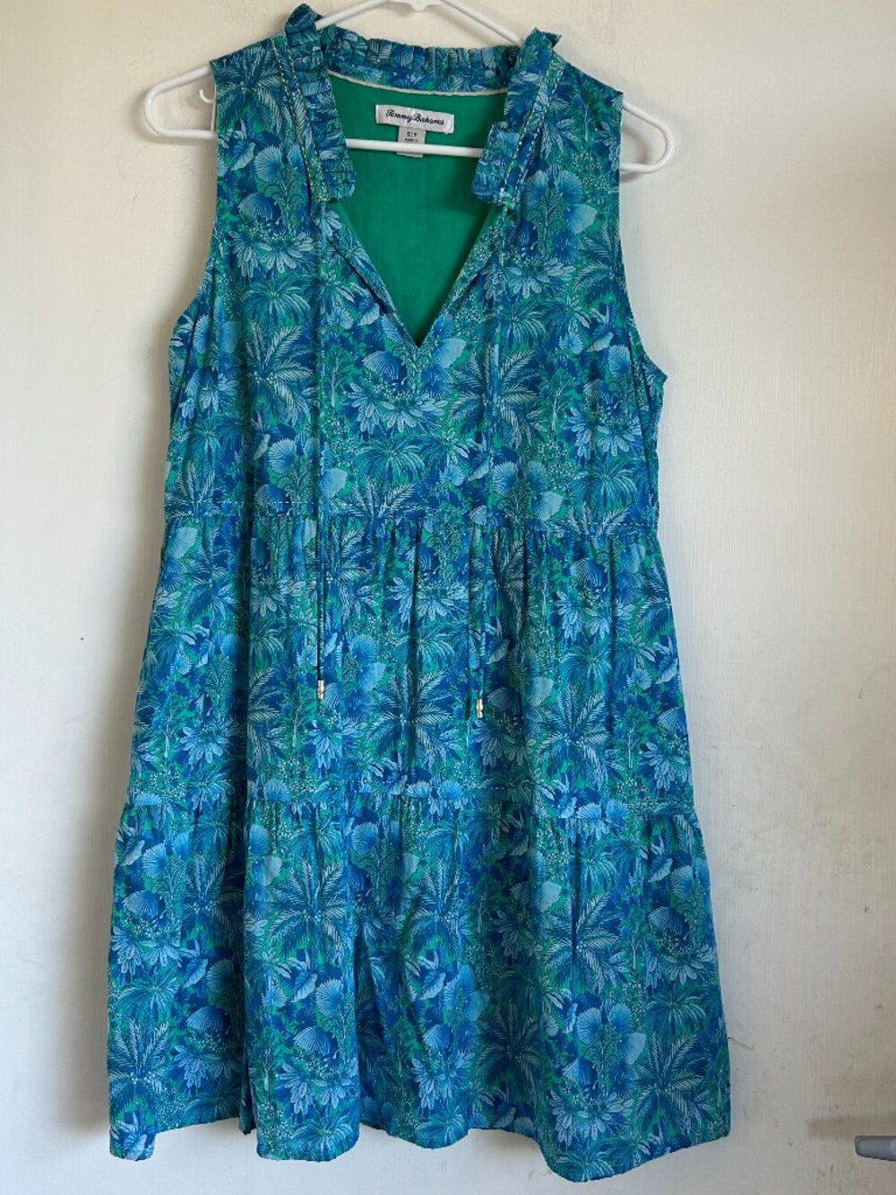 Tommy Bahama - Petit Palma - Blue and Green Tropical Mini Dress